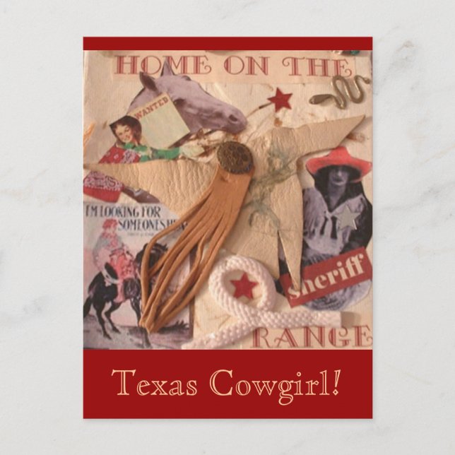 Texas Cowgirl Postcard Vykort (Framsida)