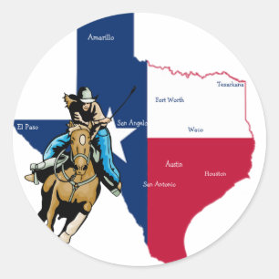 Texas Cowgirl Runt Klistermärke