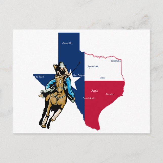 Texas Cowgirl Vykort (Framsida)
