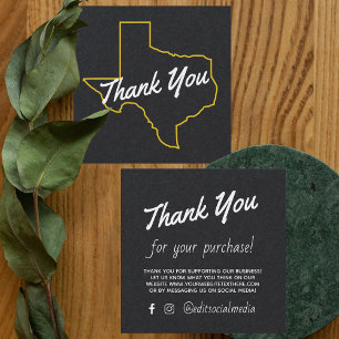 Texas Customer Apprecition Black Marknadsföring Ca Fyrkantigt Visitkort