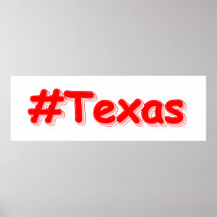 "#Texas " Cute Design. Köp nu, Kanvastryck Poster