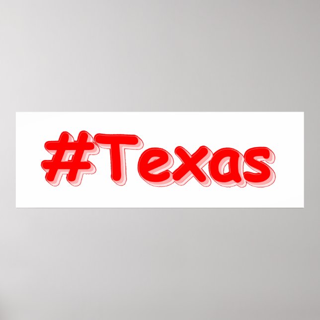 "#Texas " Cute Design. Köp nu, Kanvastryck Poster (Framsidan)