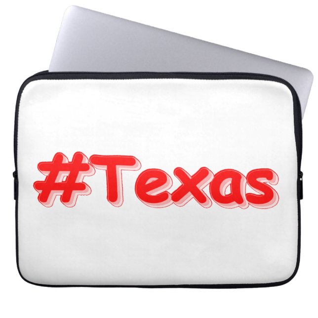 "#Texas " Cute Design. Köp nu Laptop Fodral (Framsidan)