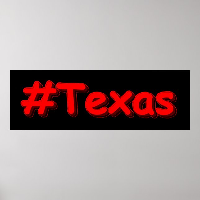 "#Texas " Cute Design. Köp nu Poster (Framsidan)