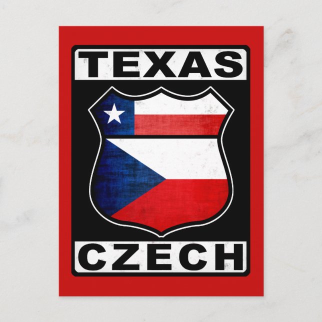 Texas Czech American Vykort (Framsida)