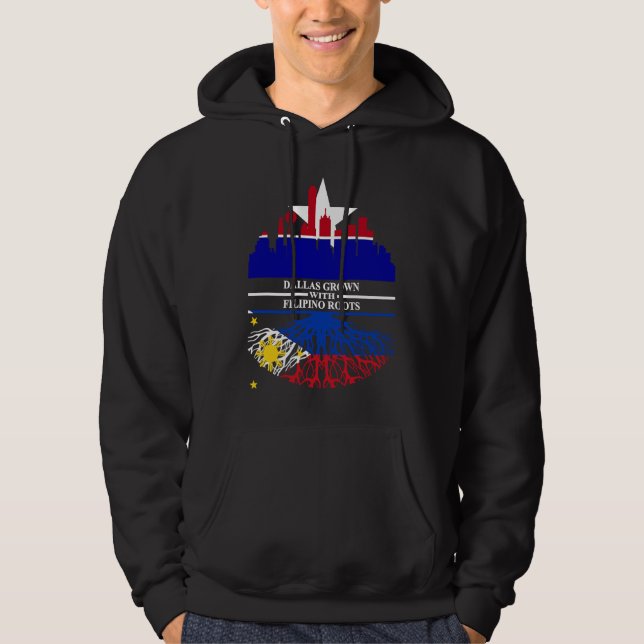 Texas Dallas Half Filipino Roots Dallasite Philipp Hoodie (Framsida)