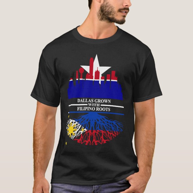 Texas Dallas Half Filipino Roots Dallasite Philipp T Shirt (Framsida)
