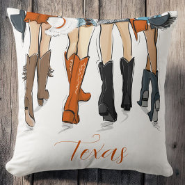 Texas Dam Mode CowboyBoots Orange Kudde