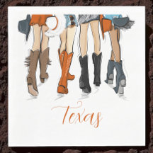 Texas Dammodet Cowboy Stövlar Bränd Orange