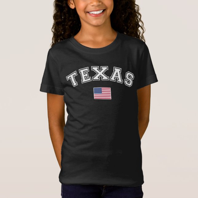 Texas delstat USA flagga T Shirt (Framsida)