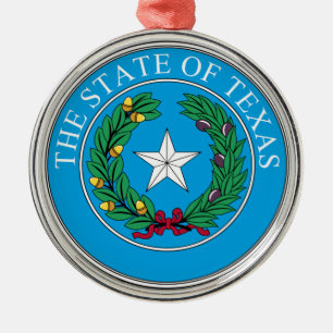 Texas delstatsförsegling julgransprydnad metall