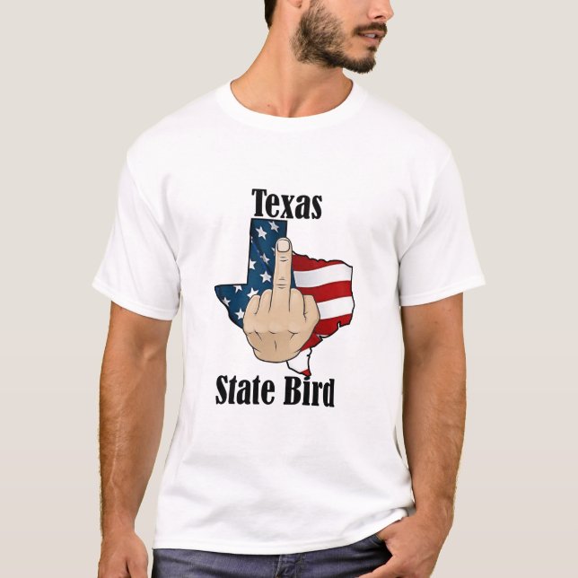 Texas delstatskjorta t-shirt mitten finger (Framsida)