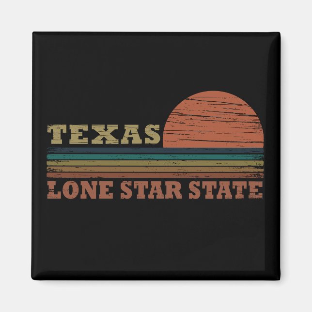 texas den klassiska solnedgången stil i ensamstjär magnet (Framsidan)