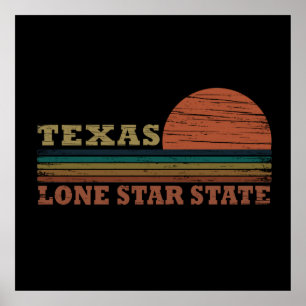 texas den klassiska solnedgången stil i ensamstjär poster