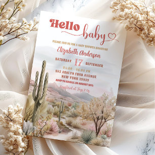 Texas Desert Baby Shower Hej Baby Inbjudningar