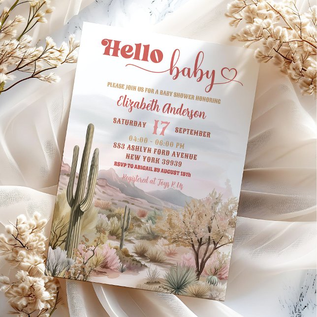 Texas Desert Baby Shower Hej Baby Inbjudningar (Skapare uppladdad)