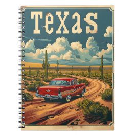 Texas Desert Vintage bil Anteckningsbok