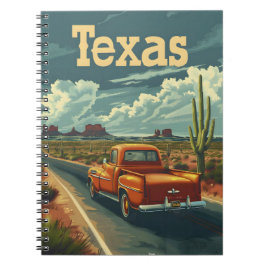 Texas Desert Vintage bil Anteckningsbok