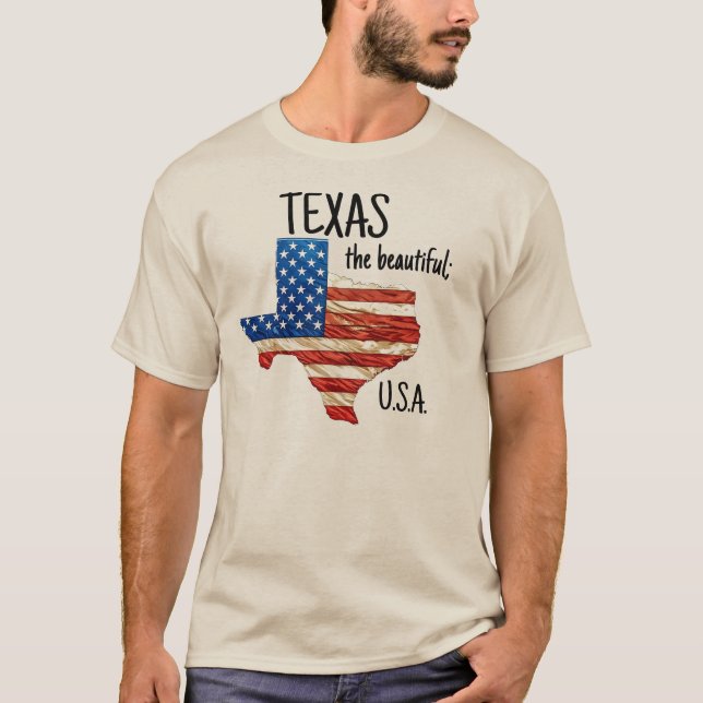 TEXAS det vackra USA T Shirt (Framsida)