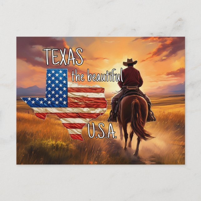 TEXAS, det vackra USA Vykort (Framsida)