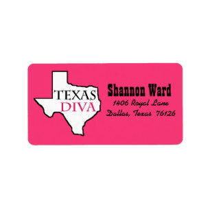 "Texas Diva"-etikett Adressetikett