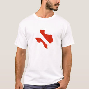 Texas Diver Texan Lone Star Dyka Red Flagga Tröja