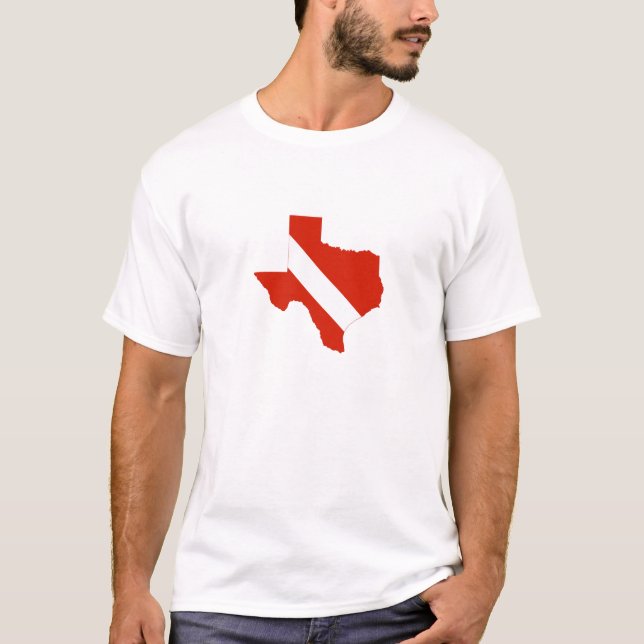Texas Diver Texan Lone Star Dyka Red Flagga Tröja (Framsida)