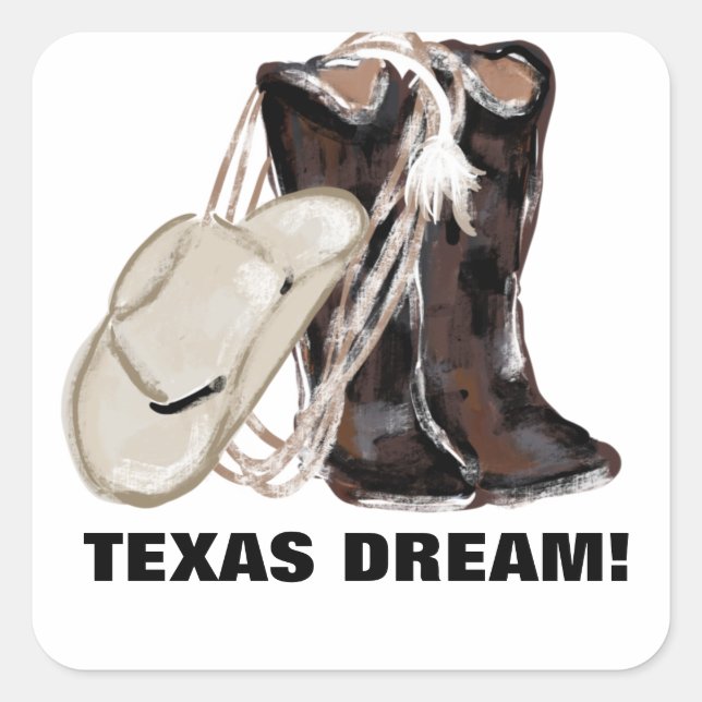 TEXAS DREAM! FYRKANTIGT KLISTERMÄRKE (Framsida)
