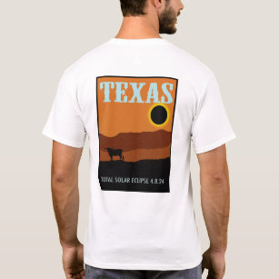 Texas Eclipse Travel Poster på två sidor T Shirt