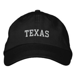 Texas Embroied Justable Cap Black Broderad Keps