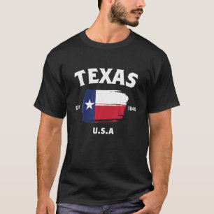 Texas Est 1836 Flagga Gift USA Amerikanska staten T Shirt