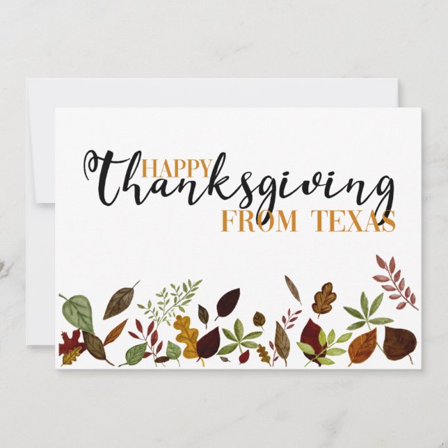 Texas Fall Foliage Thanksgiving Card Julkort (Framsida)