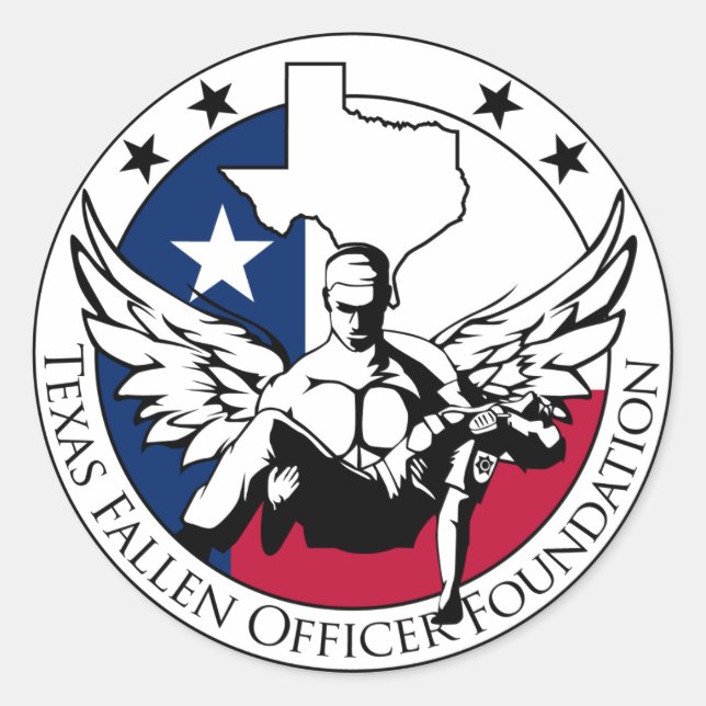 Texas Fallen Officer Foundation Runt Klistermärke (Framsida)