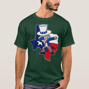 Texas farbror Sam Texan 4 juli USA Patriotic T Shirt