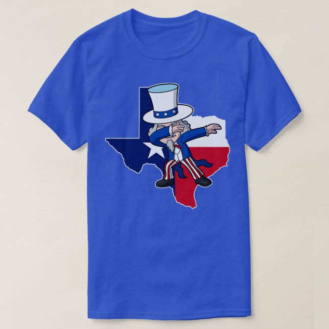 Texas farbror Sam Texan 4 juli USA Patriotic T Shirt (Design framsida)