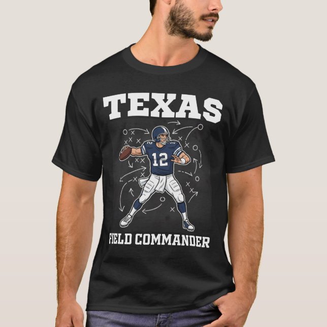 TEXAS FIELD COMMANDER - DALLAS FOOTBALL T SHIRT (Framsida)