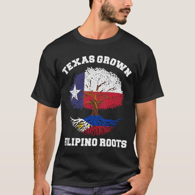 Texas Filippinerna Texan Filipino Texas odlade Fil T Shirt (Framsida)
