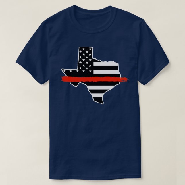 Texas Firefighter Fire Fighter US Flagga Texan Fir T Shirt (Design framsida)