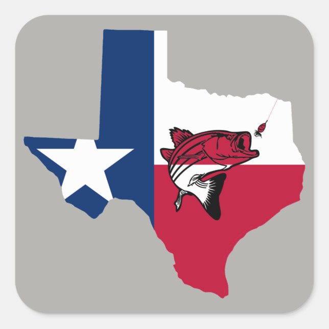 Texas Fishing Fyrkantigt Klistermärke (Framsida)
