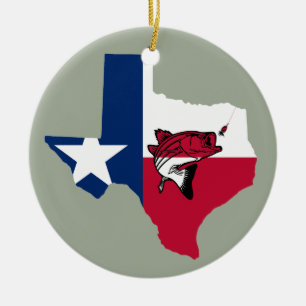 Texas Fishing Julgransprydnad Keramik
