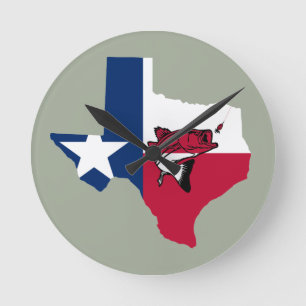 Texas Fishing Rund Klocka