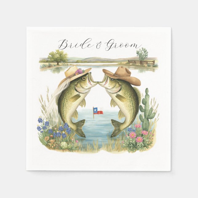 Texas Fiske Bröllop Pappersservett (Framsidan)