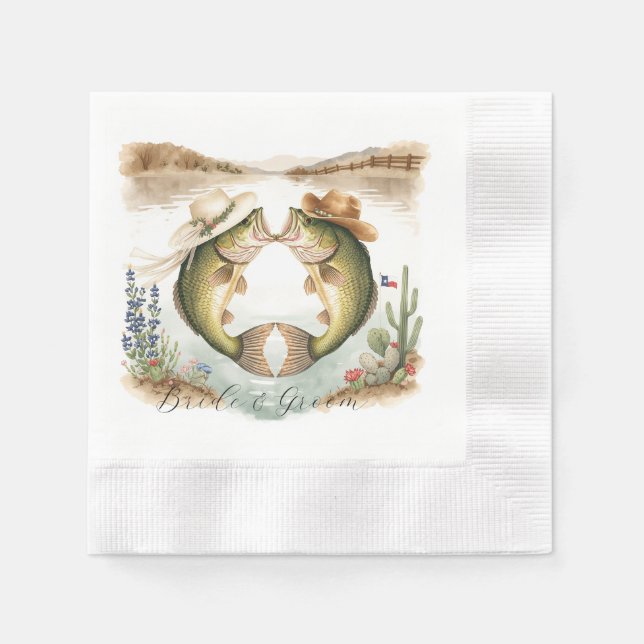Texas Fiske Bröllop Pappersservett (Framsidan)
