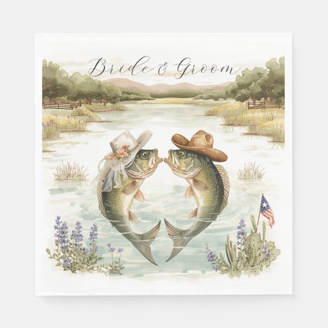 Texas Fiske Bröllop Pappersservett (Framsidan)