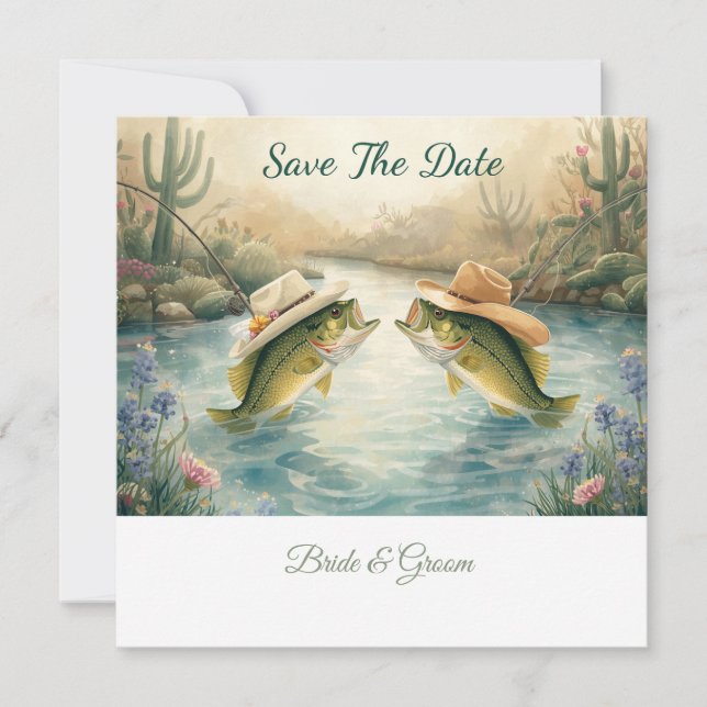 Texas Fiske Bröllop Save the Date Spara Datumet (Framsida)
