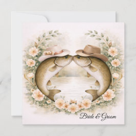 Texas Fiske Bröllopsinbjudan Cowboyhatt Abborre Inbjudningar