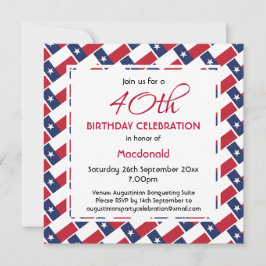 TEXAS FLAGGA Anpassningsbar Födelsedagsfirande Tex Inbjudningar