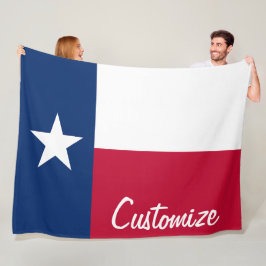 Texas Flagga Anpassningsbar Personlig Text Texan Fleecefilt