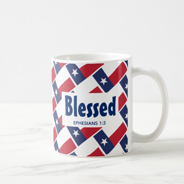 TEXAS FLAGGA Anpassningsbar Scripture BLESSED Texa Kaffemugg (Höger)