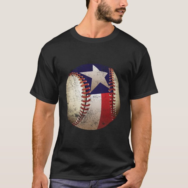 Texas Flagga Baseball T Shirt (Framsida)